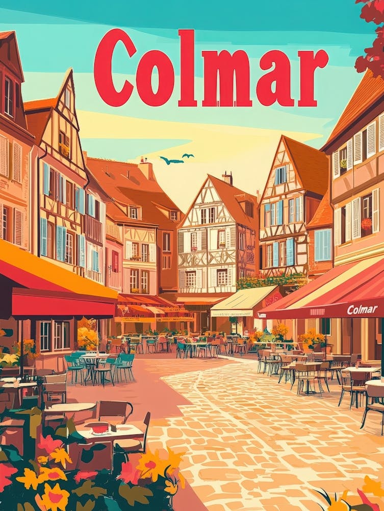 Aihrgdesign A Classic 1960s Travel Poster For Colmar 3