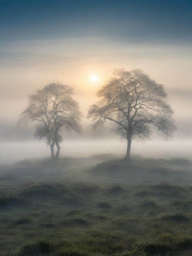 Two Trees In The Mist