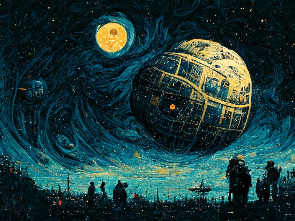 Death Star Starry Night