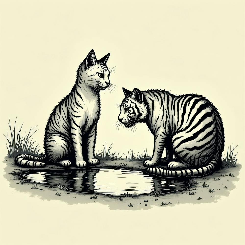 Tiger And Cat