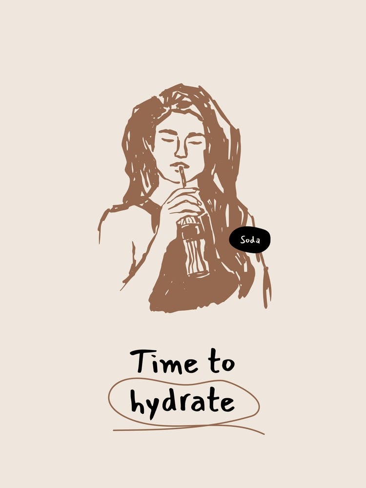 Minimal Drink Poster – Soda Illustration for Kitchen and Café Wall Art