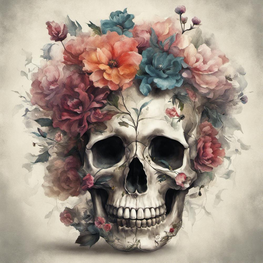 Skull With Flowers
