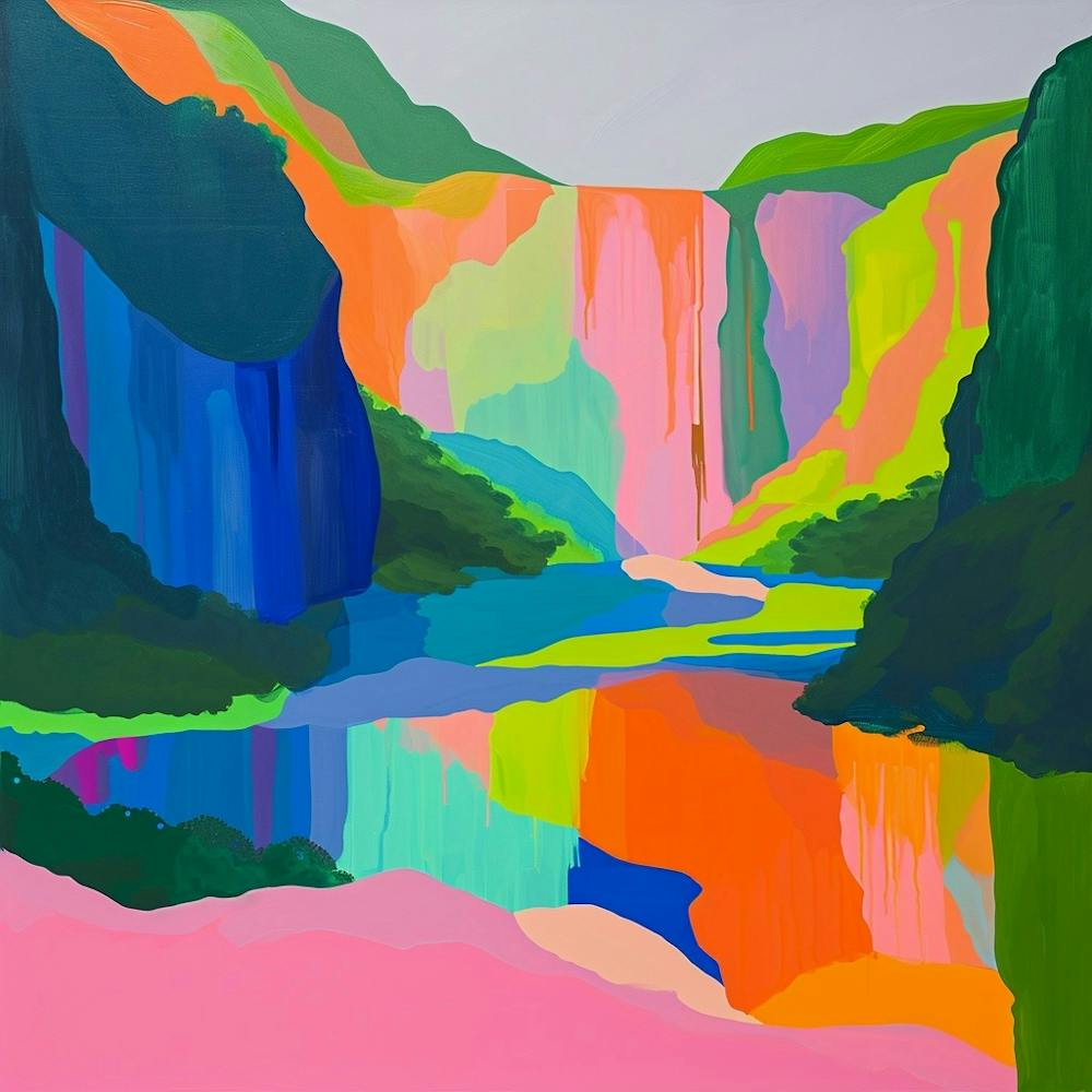 Abstrait Coloré Plitvice Lakes National Park Croatia 3