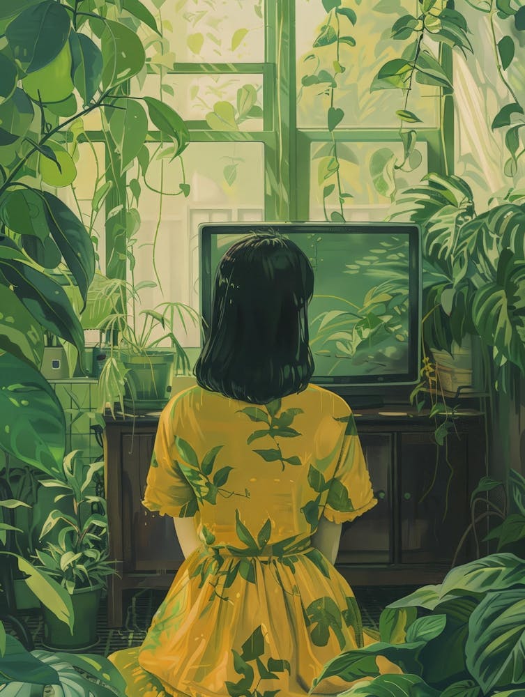 Girl Watching Tv