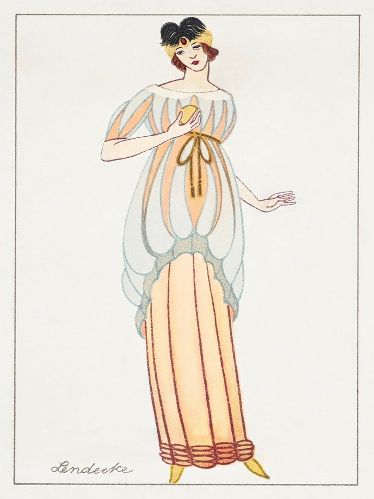Woman In Anklelength Tubular Dress (1912), Otto Friedrich Carl Lendecke
