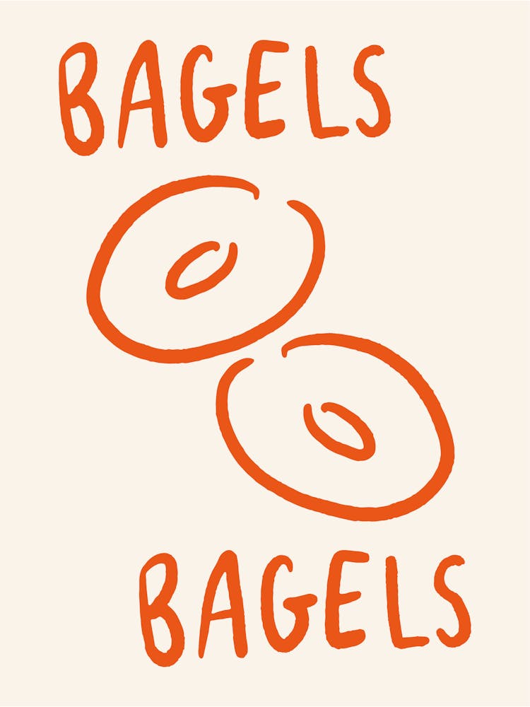 Bagels Bagels orange and cream kitchen