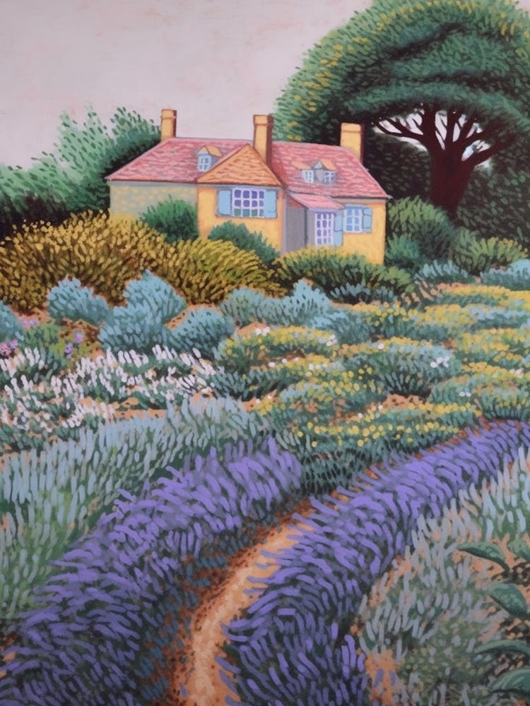 Lavender Fields Country Side Summer Landscape 7