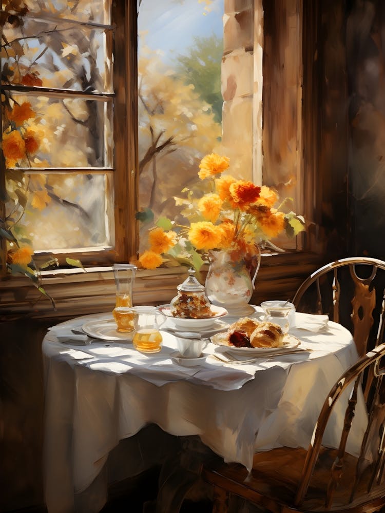 Table With Flowers