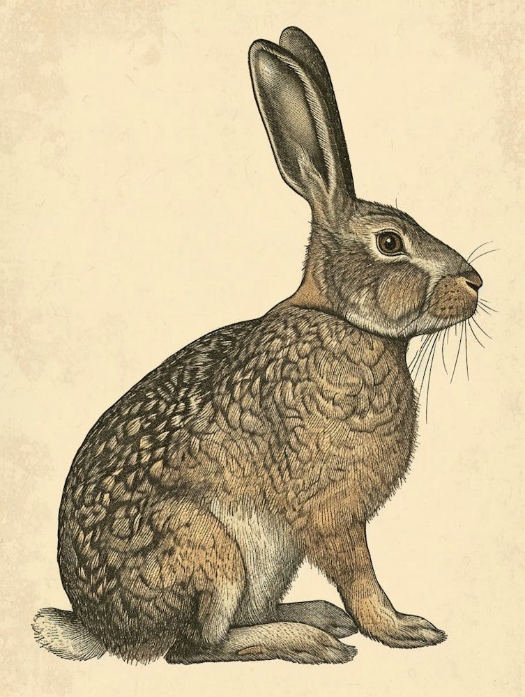 Flemish Giant Blockprint Rabbit Illustration 7