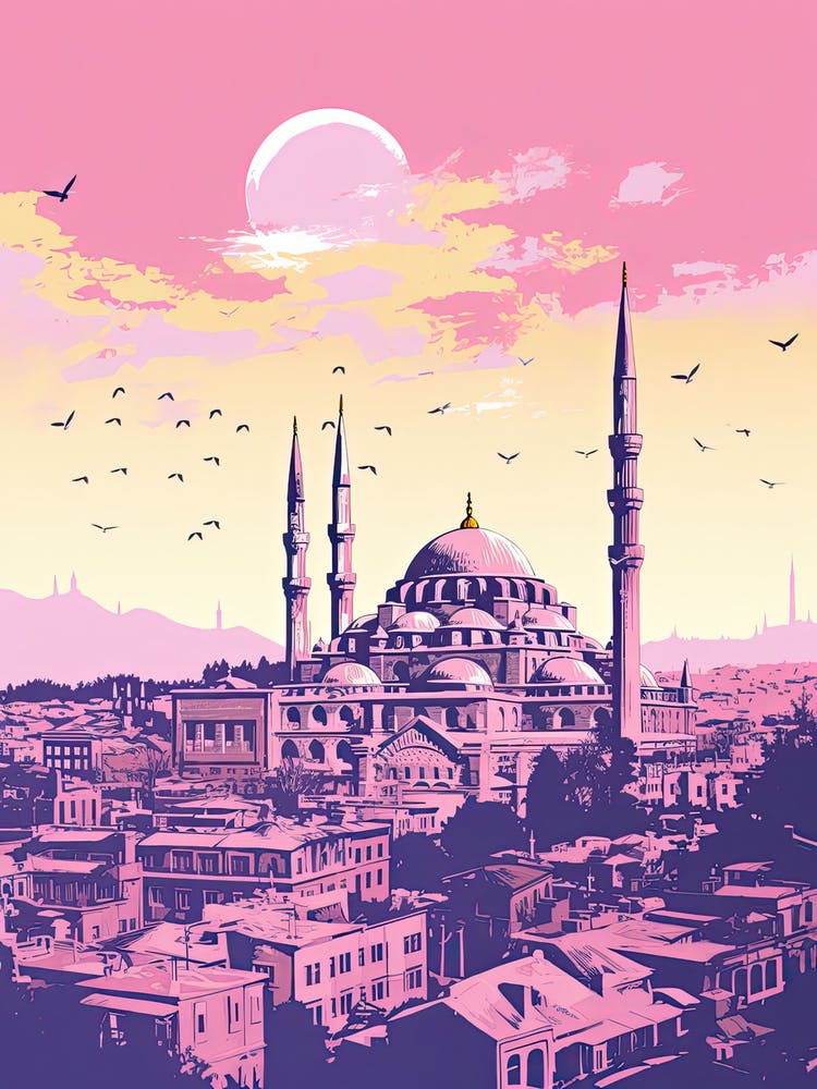 Istanbul In Risograph Style 3