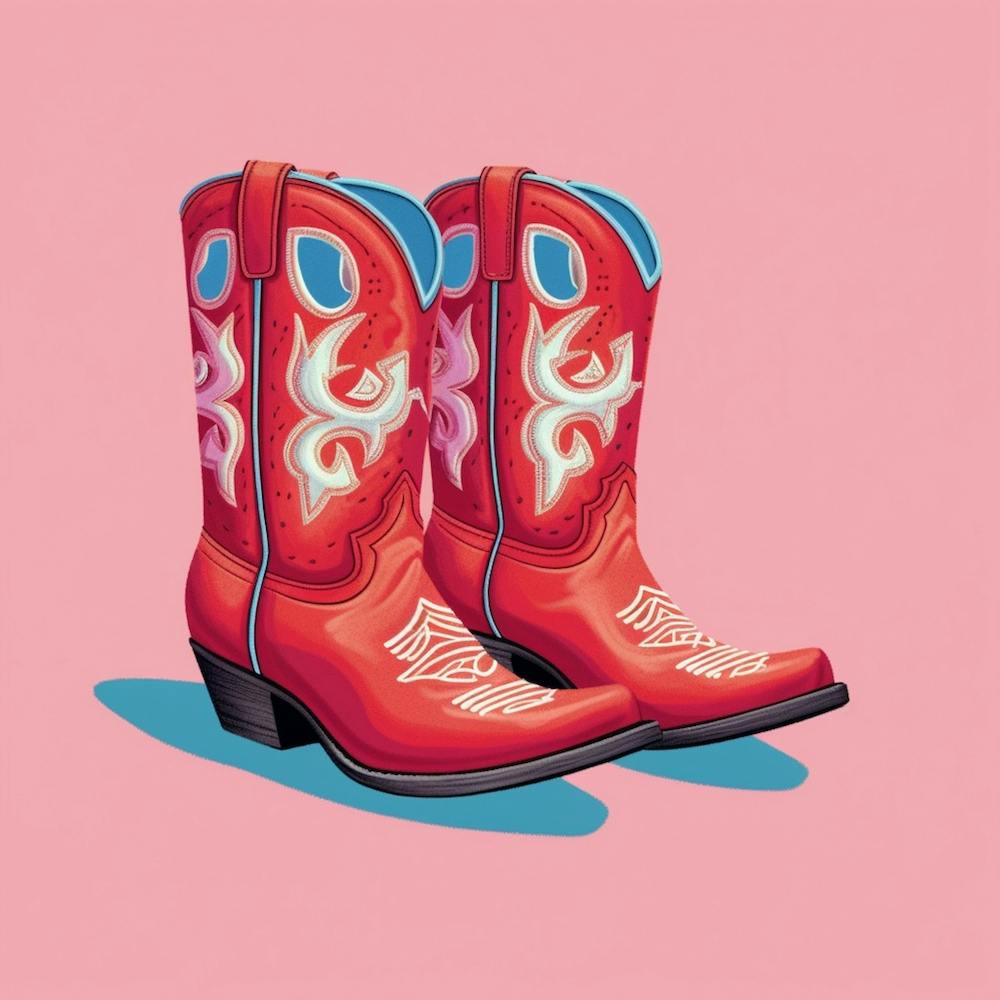 Cowgirl Boots Illustration Colourful 2