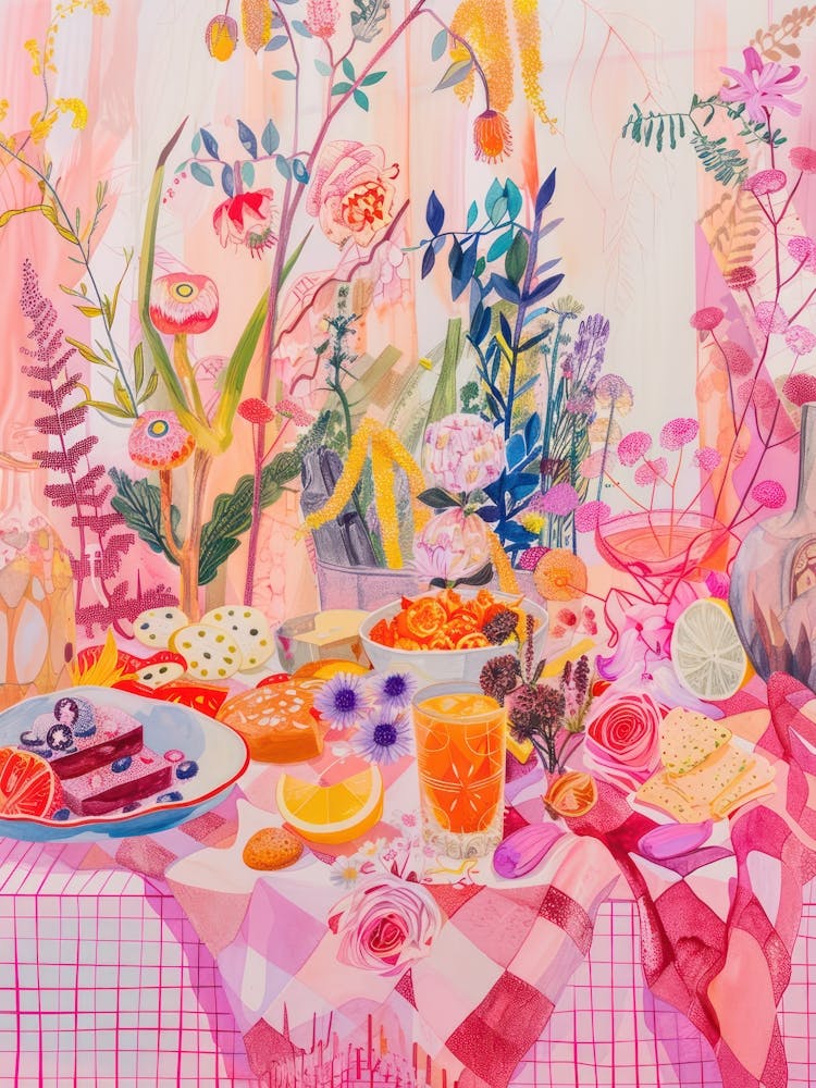 Pink Breakfast Food Veggie Breakfast 2