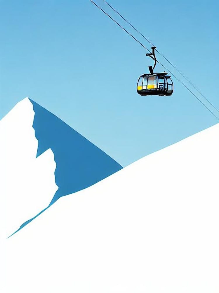 Davos, Switzerland Minimal Skiing Poster