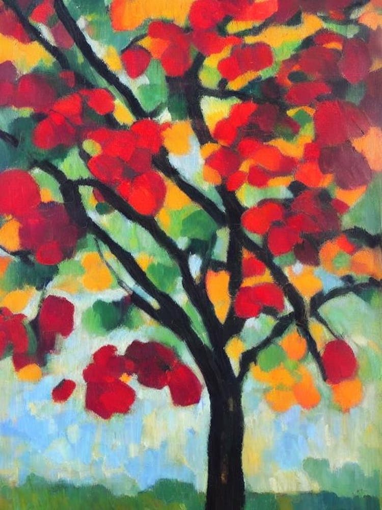 Black Gum 2 tree Abstract Block Colour