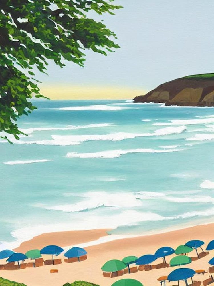 Porthmeor Beach, Cornwall Contemporary Illustration 2
