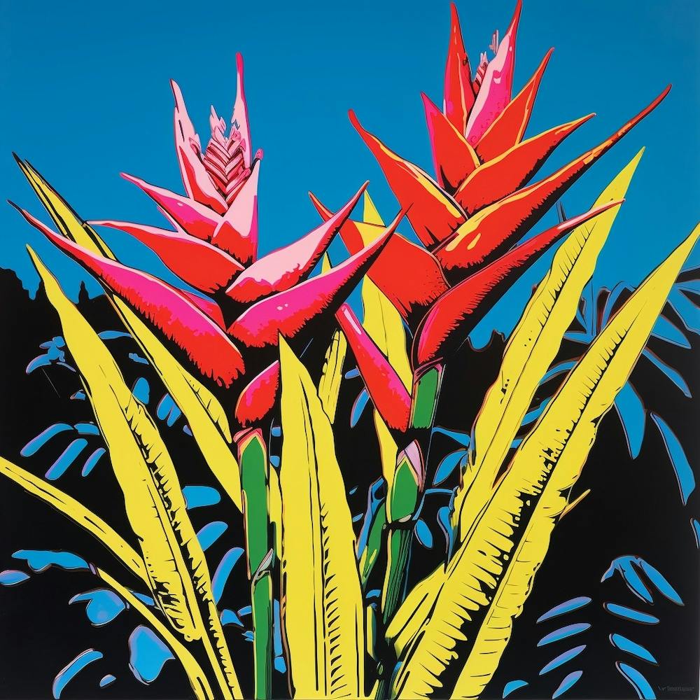 Heliconia 1 Pop Art Illustration Square