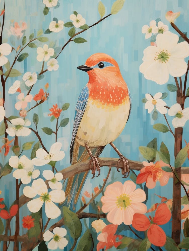 Eastern Bluebird 3 Detailed Bird Painting