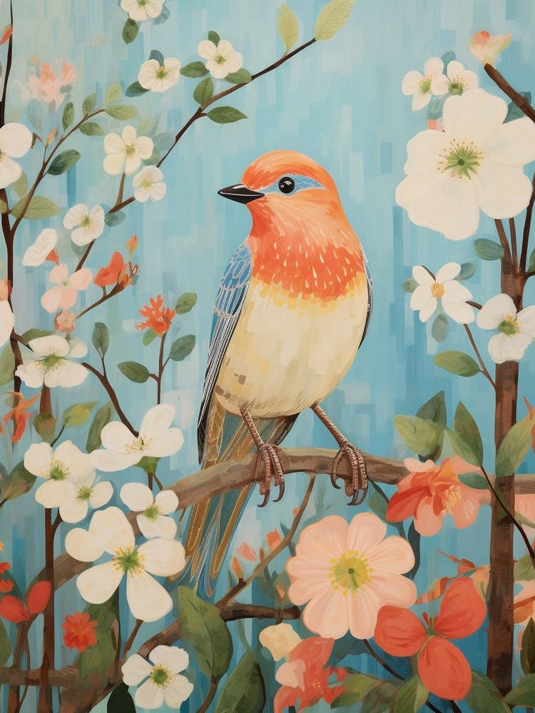 Eastern Bluebird 3 Detailed Bird Painting