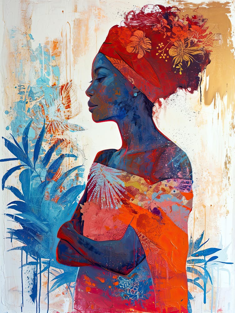 Feathered African Reverie, Boho Art Style
