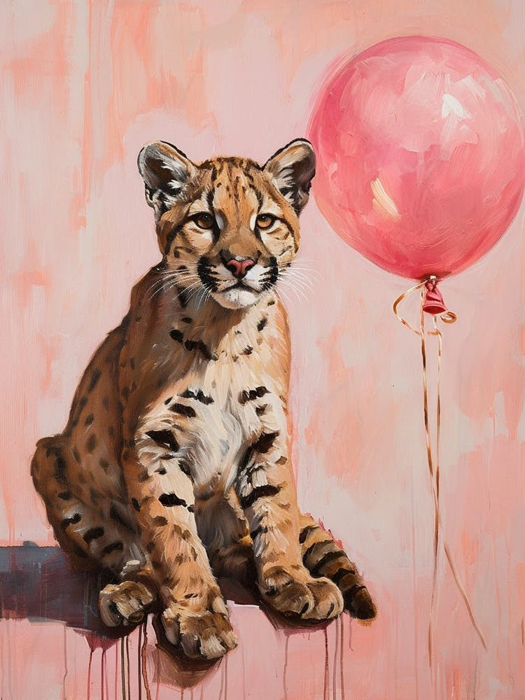 Cute Cougar 2 With Balloon