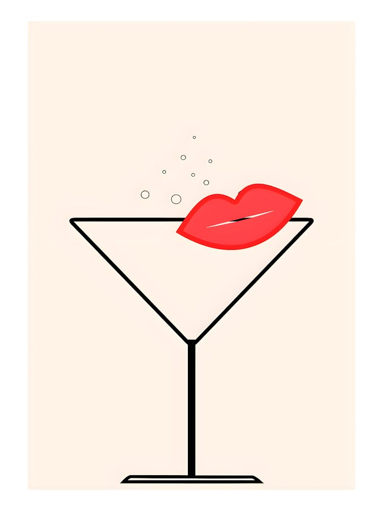 Kusslippen in einem Martini
