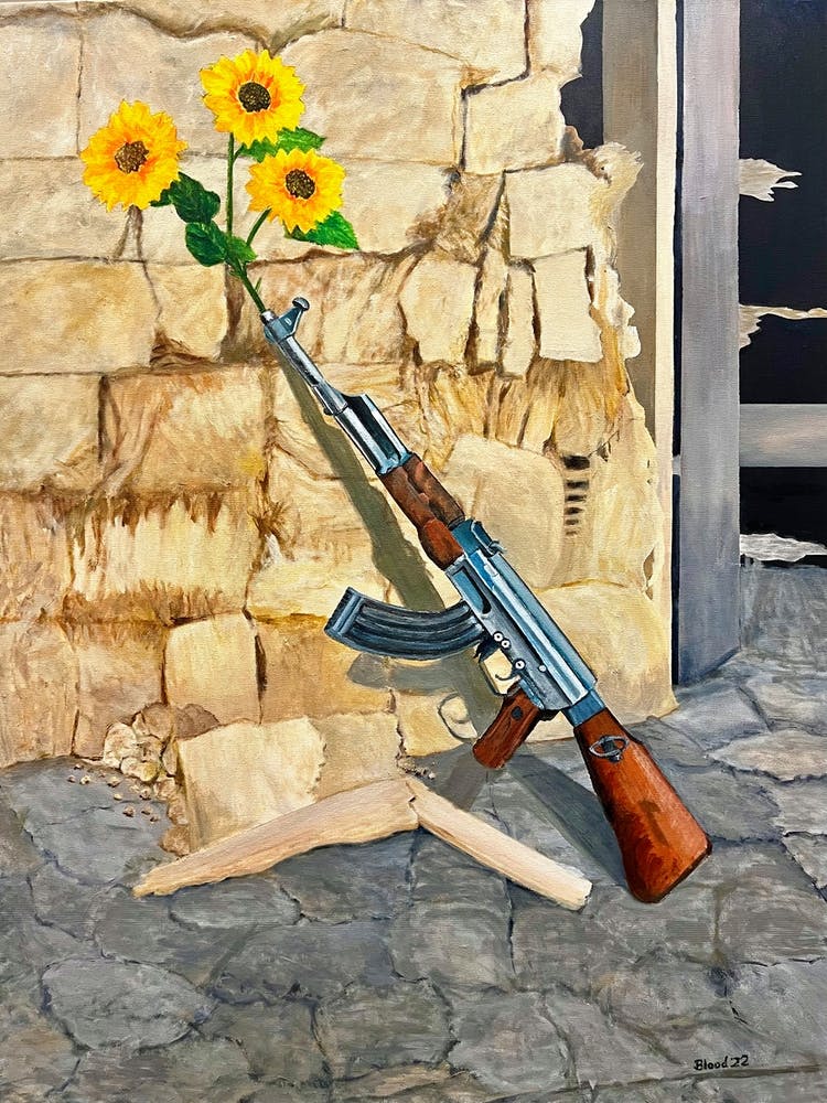 Sunflowers In An Ak 47 Support Ukraine