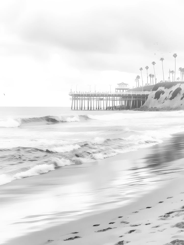 Black And White Photograph Of Pier