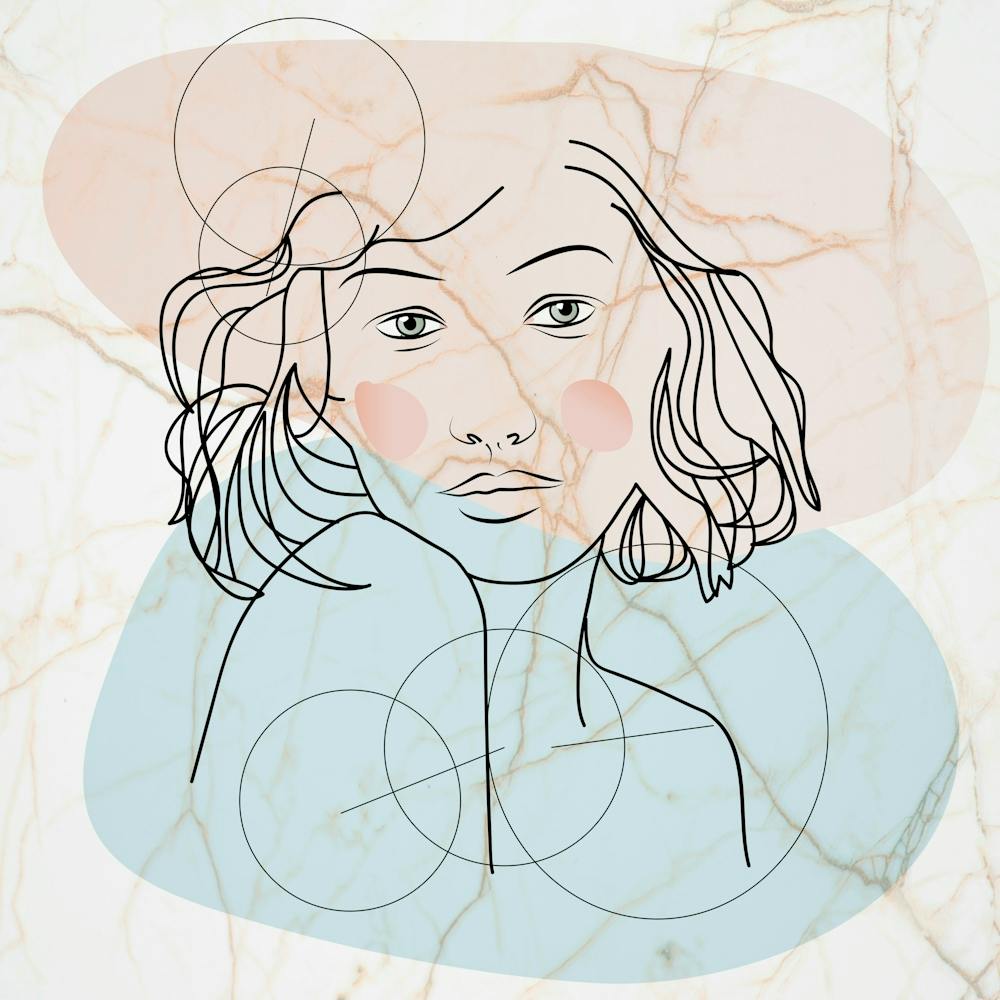 Marble Girl line art Portrait Of A Woman