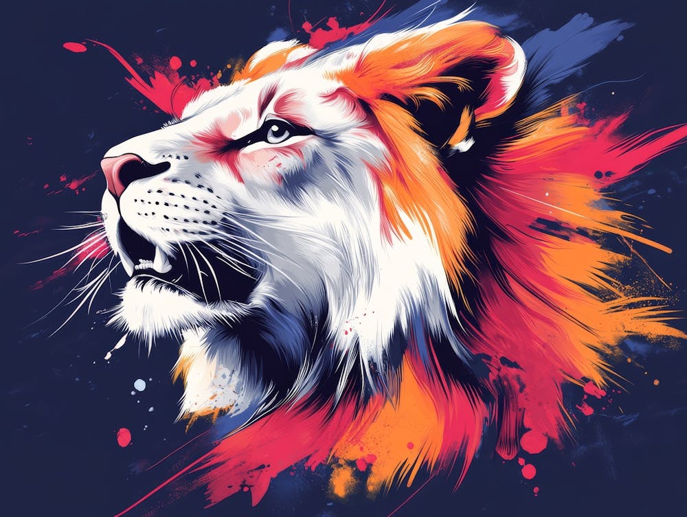 Lion Painting.Generated AI. Wall