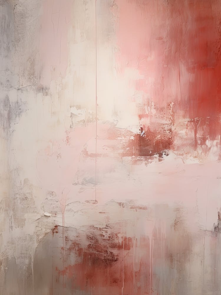 Muted Pink Tones, Abstract Raw Painting 4