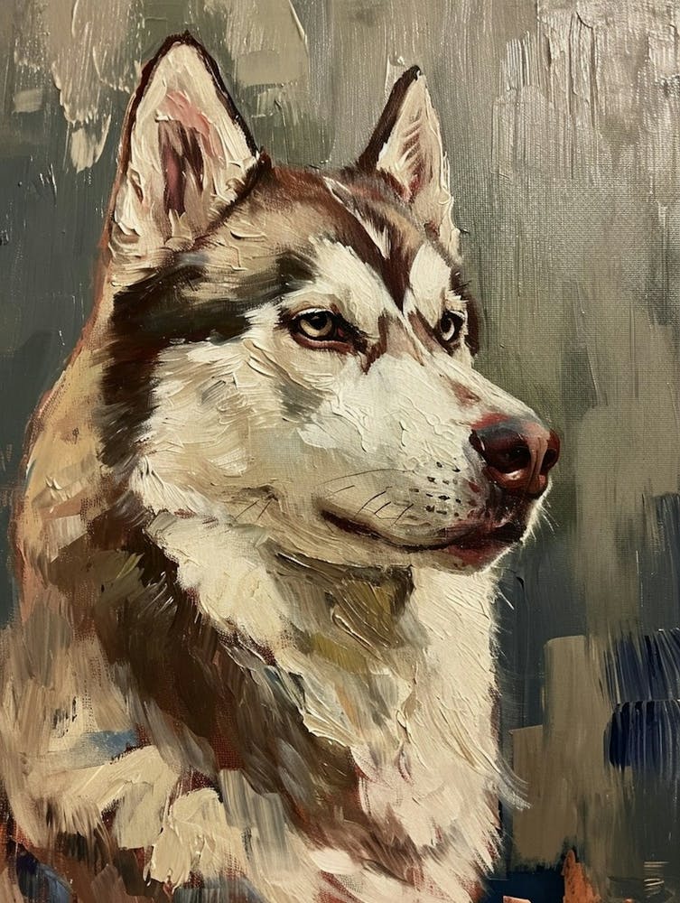 Siberian Husky Acrylic Painting 5