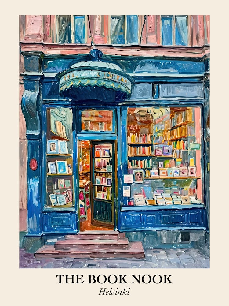 Helsinki Buchwinkel Buchhandlung 2 Poster
