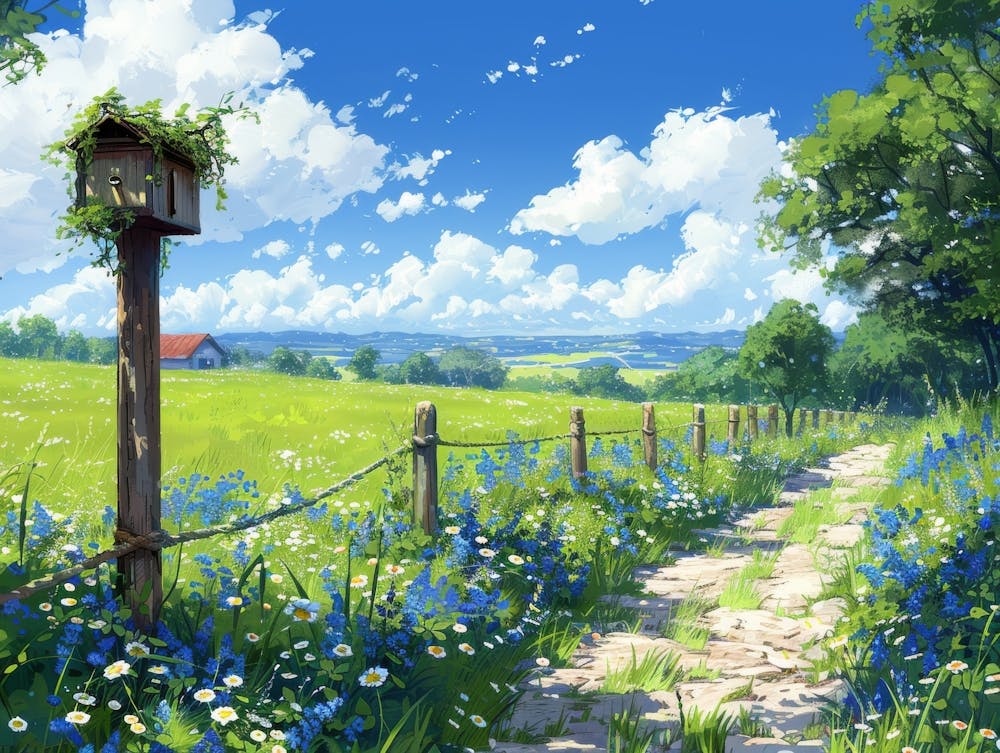 Field Of Blue Flowers