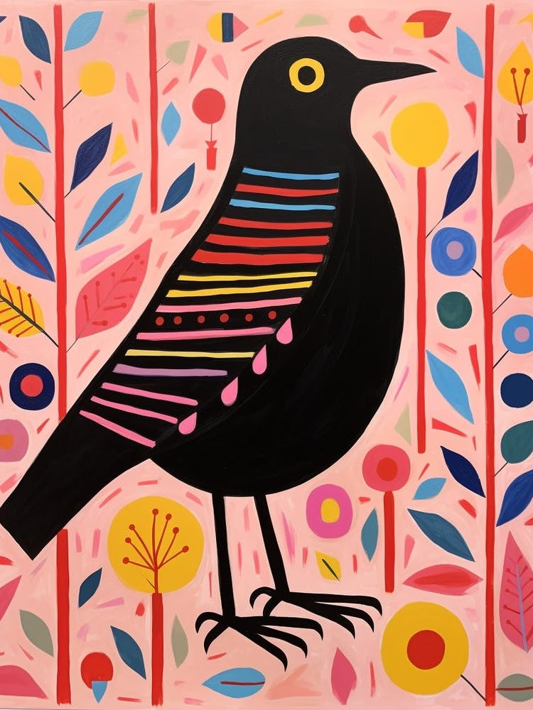 Pink Scandi Blackbird 2