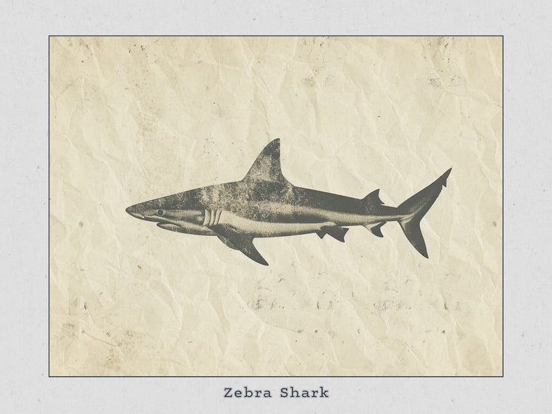 Silhouette De Requin Zèbre 4 Affiche