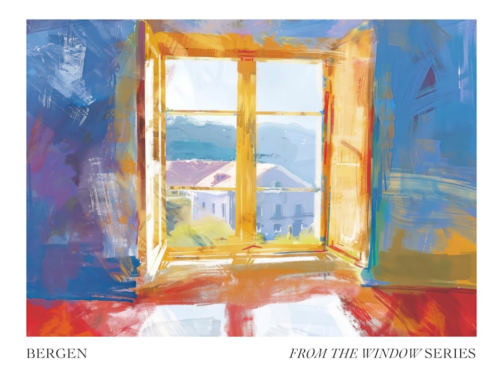 Bergen From The Window Series Poster Painting 3