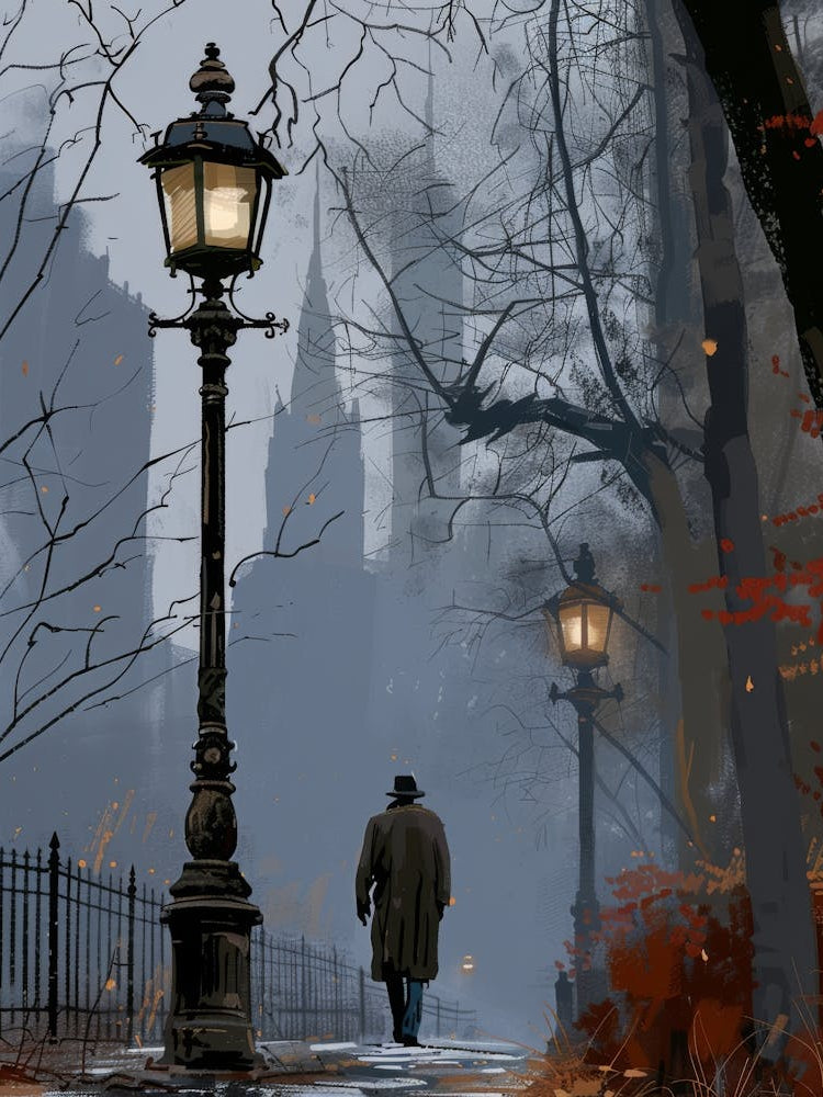 Man Walking Down A Street