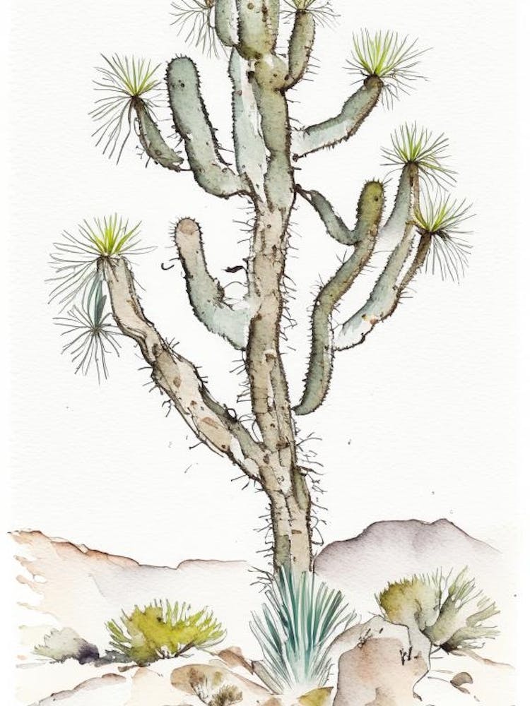Johnston S Joshua Tree Minimilist Watercolour  (1)