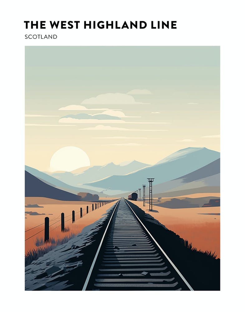 The West Highland Line Scotland 1 Hiking Trail Landscape Poster