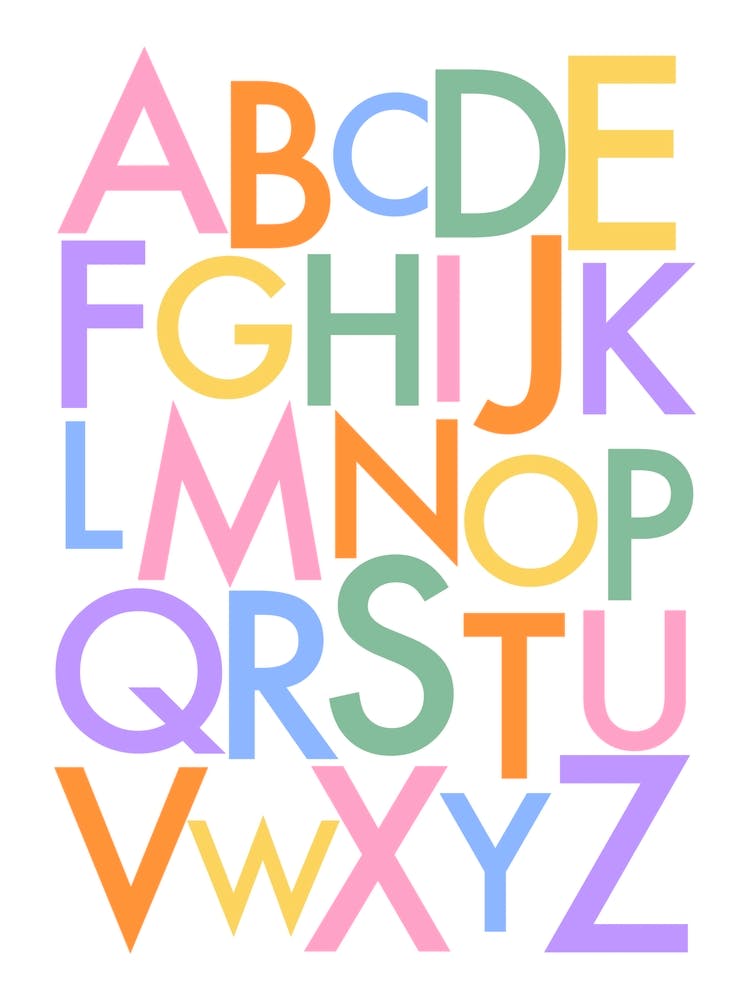 Alphabet Lettering Pastel ABC