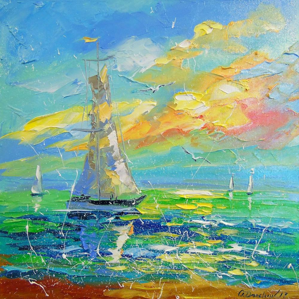 lonely sailboat