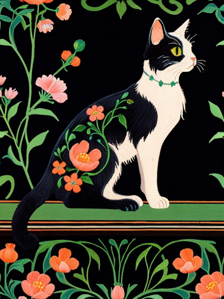 Cat With Flowers 12