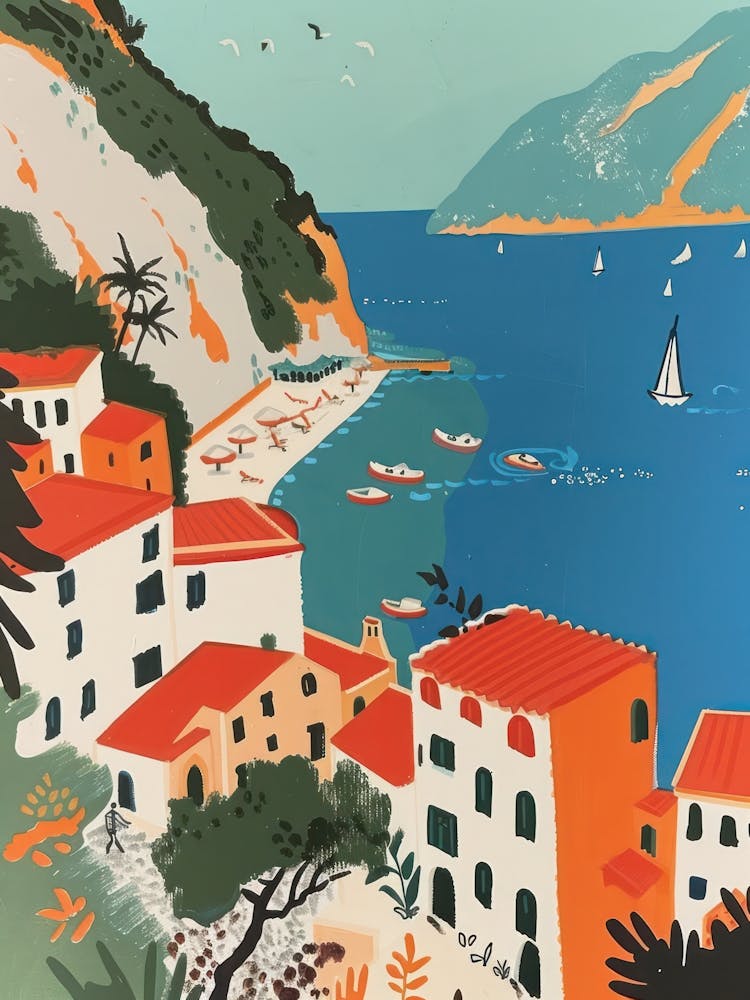 Travel Poster Happy Places Amalfi Coast 2