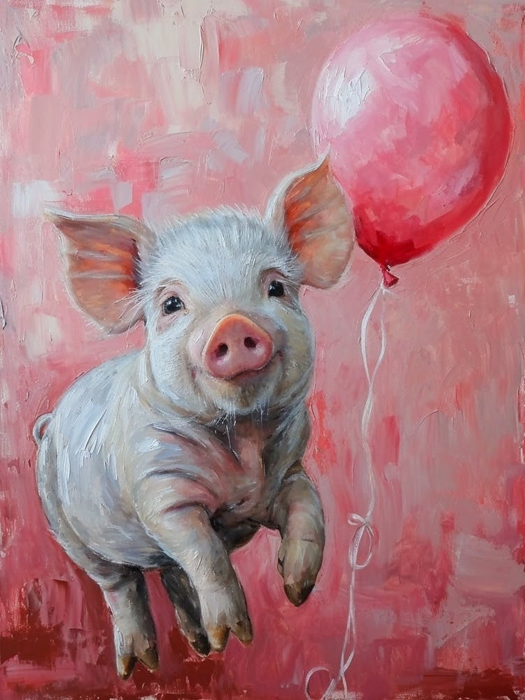 Cute Pig 3 With Balloon