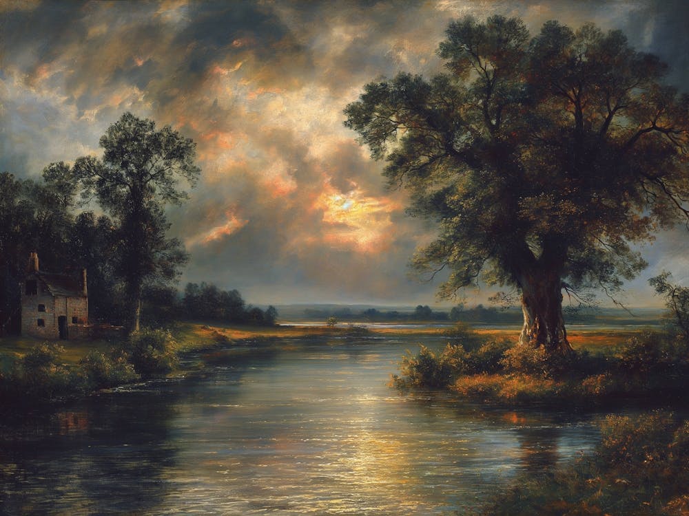 Sunset Over The River
