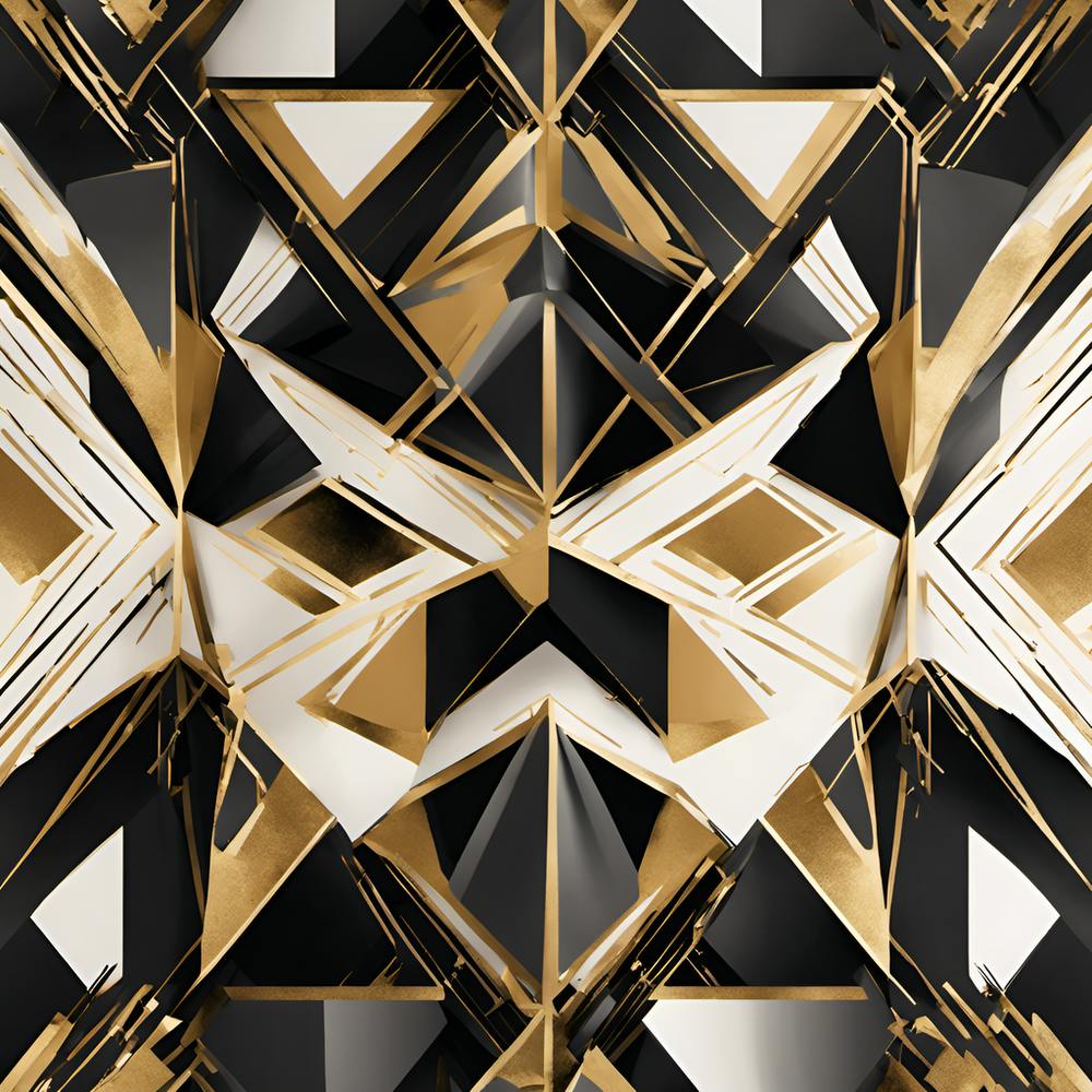 Abstract Gold And Black Geometric Pattern