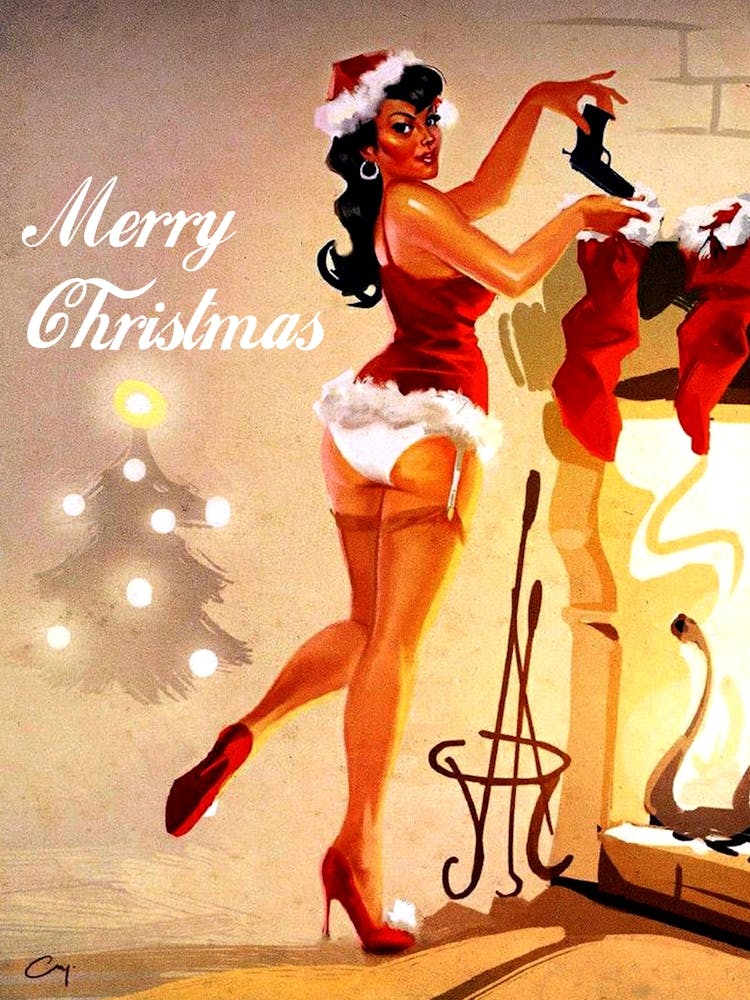 Pinup Sexy Girl Making Your Wish Comes True