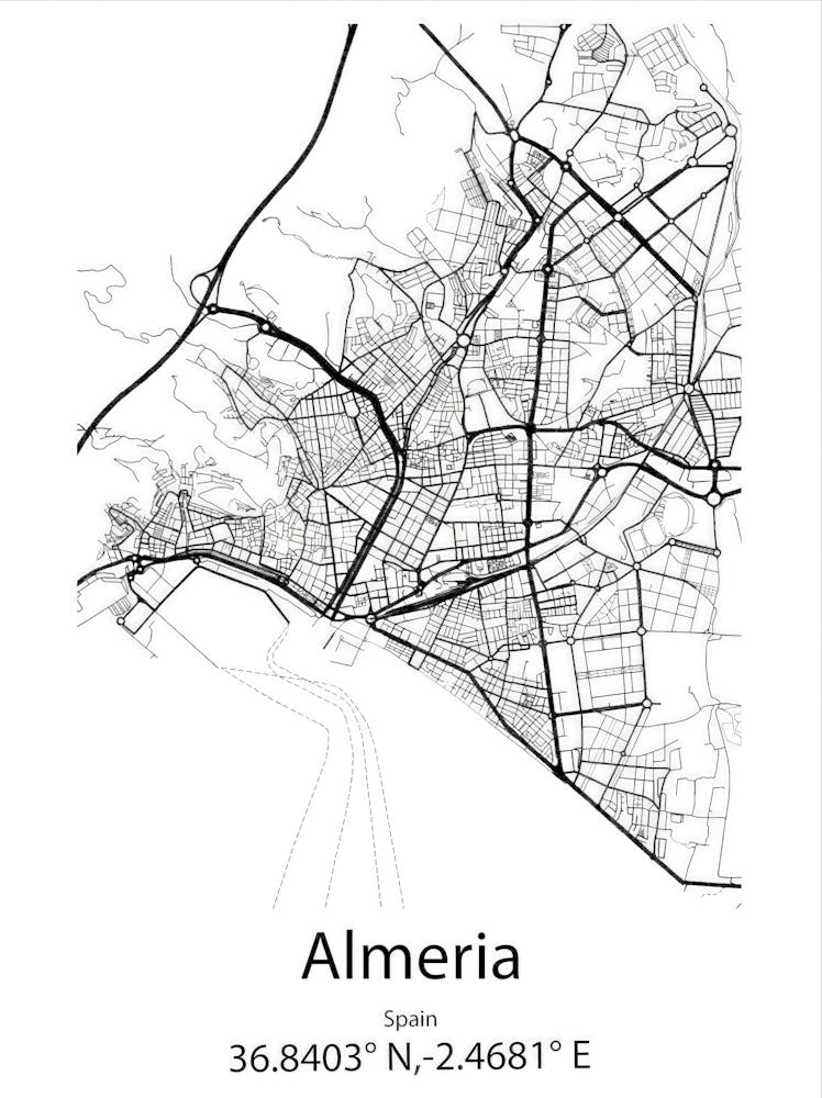 Almeria,Spain Minimalist Map