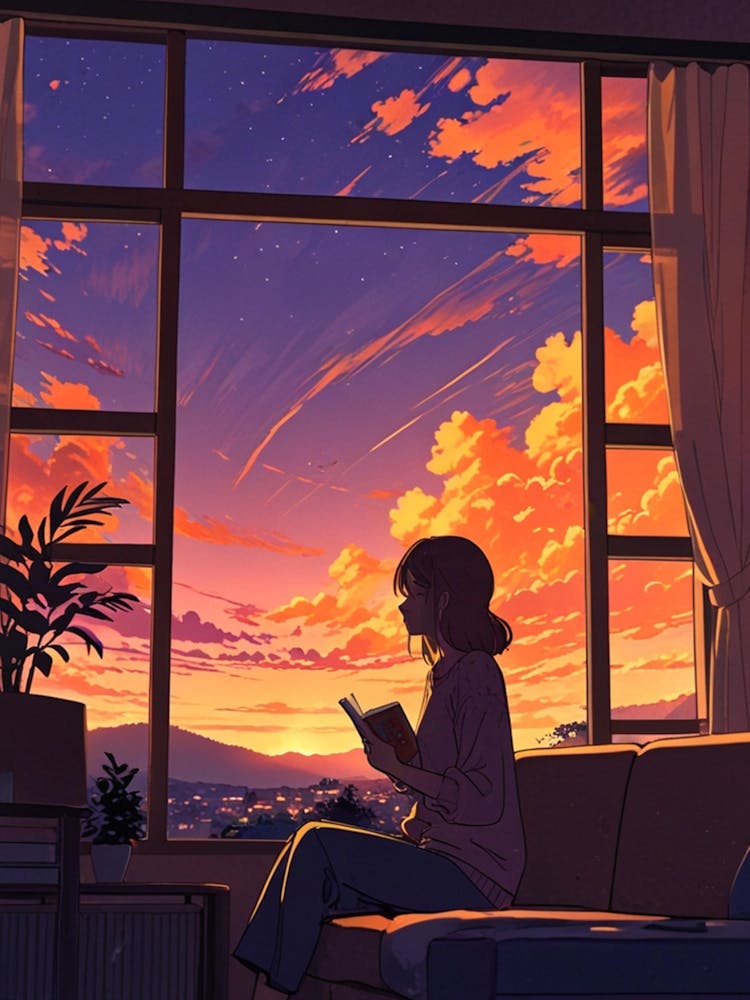 Anime Girl Reading A Book 7