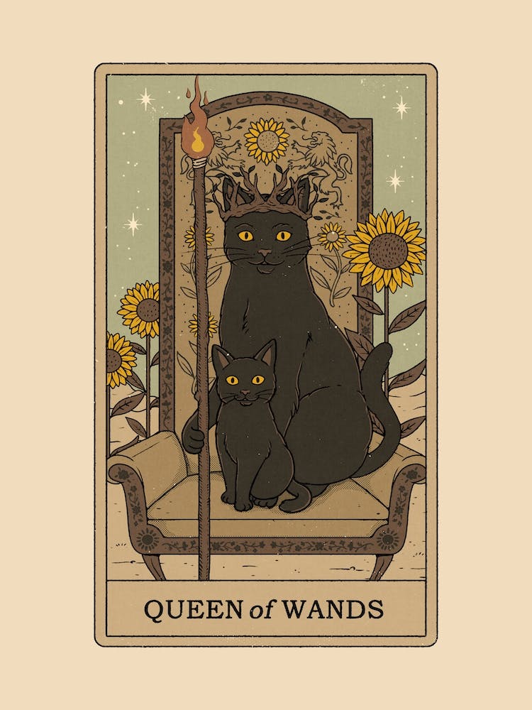 Queen Of Wands   Cats Tarot